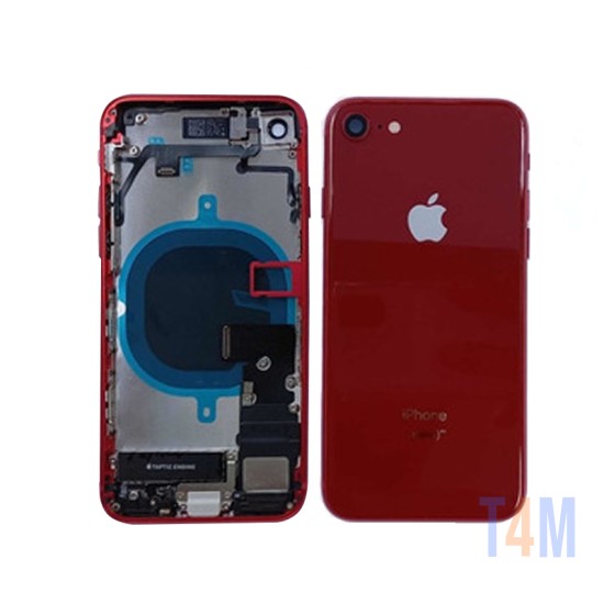 Tampa Traseira+Frame+Flex Apple iPhone 8 Vermelho